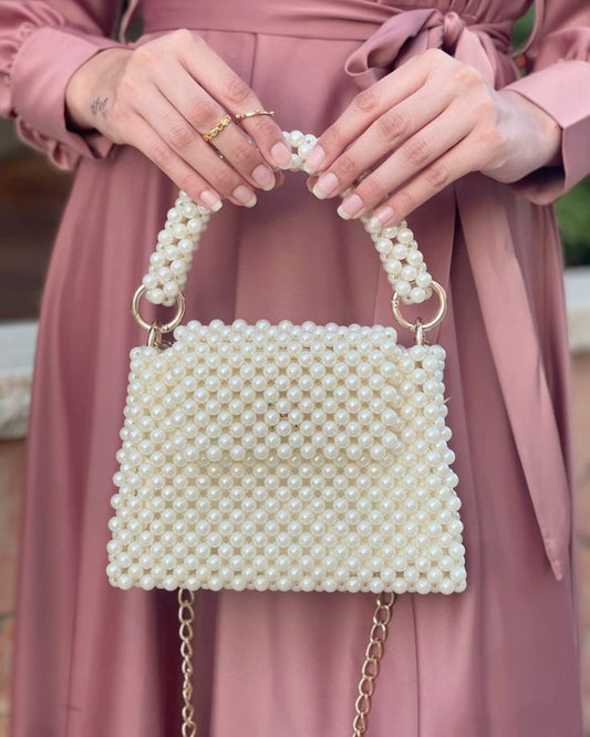 F: Beaded Pearl Handbag