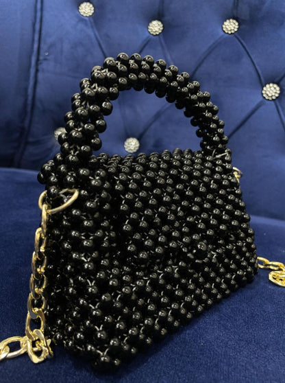 T: Black Beads Bag