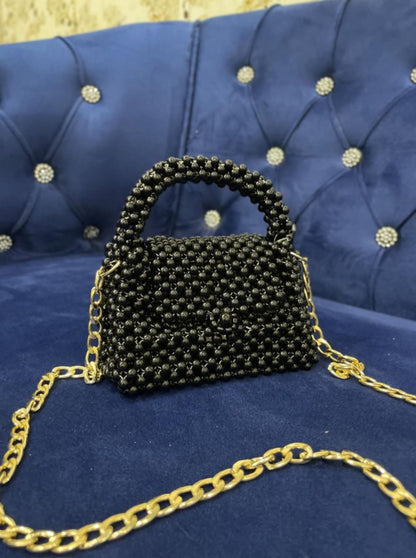 T: Black Beads Bag