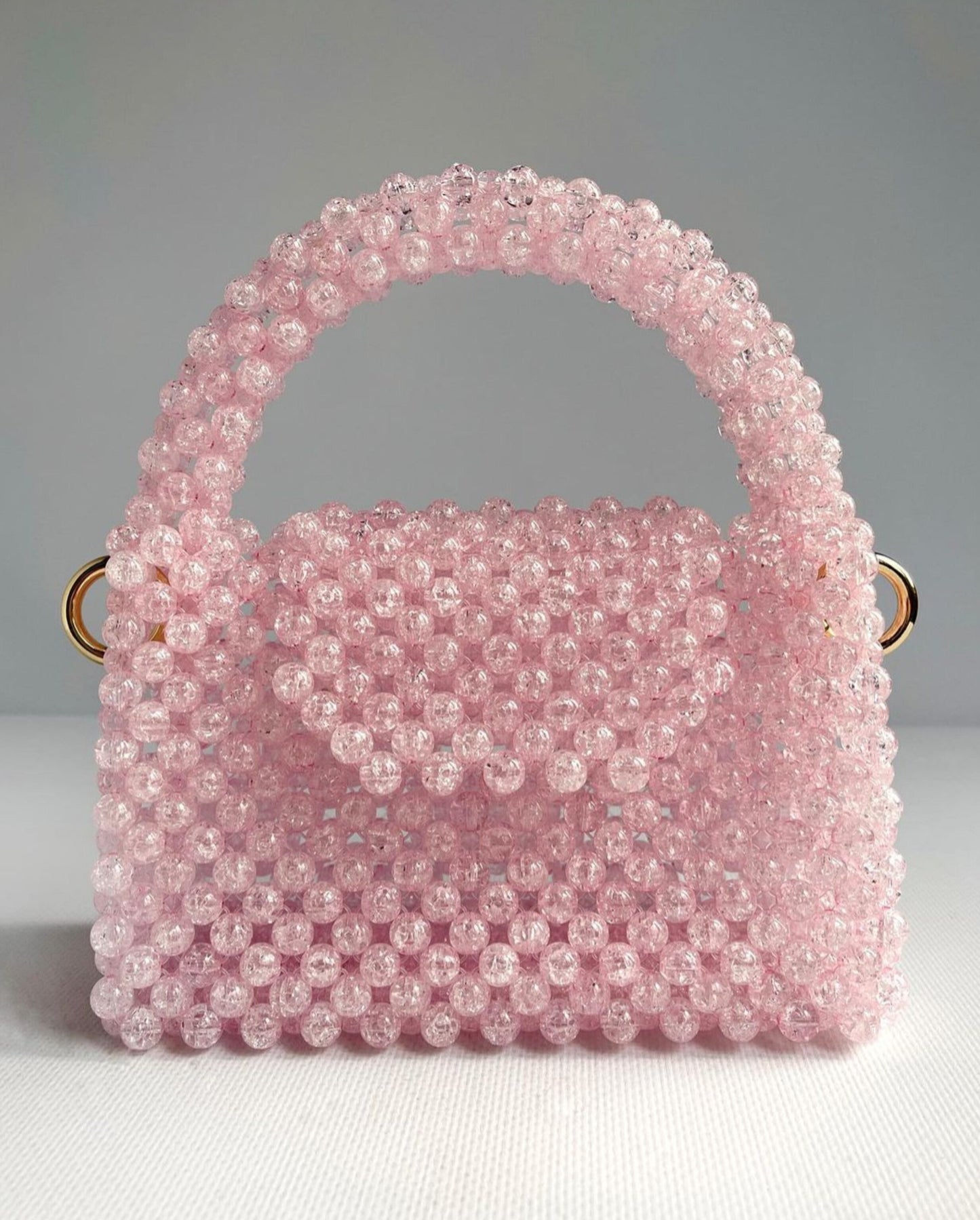 N: Pink Crystal Bead Bag