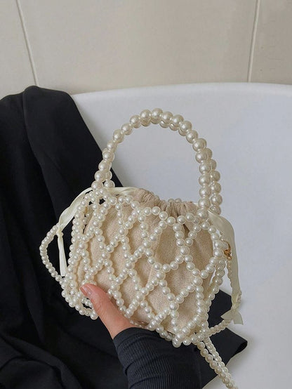 V : Beaded Pearl Handbag