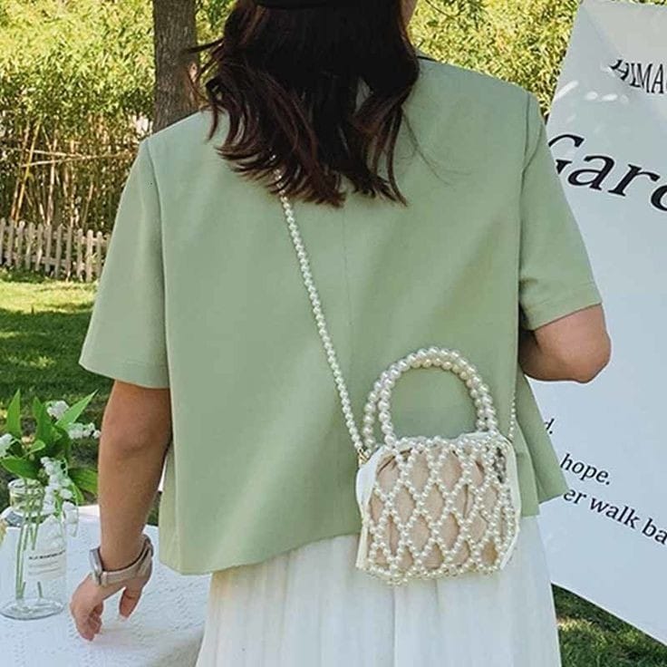 V : Beaded Pearl Handbag