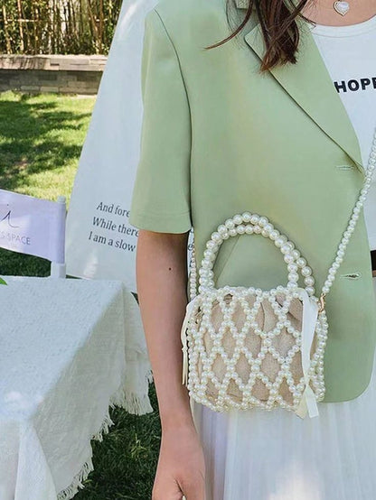 V : Beaded Pearl Handbag