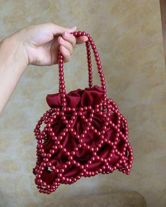 B: Maroon Beaded Bag