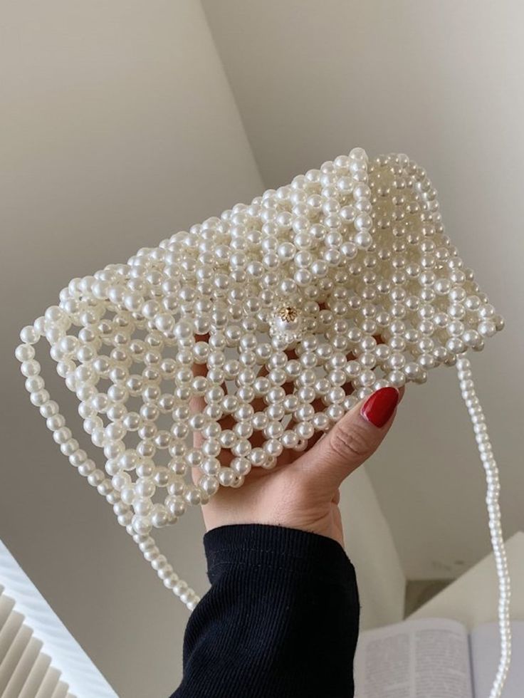 B: Pearl Beaded Hand Bag