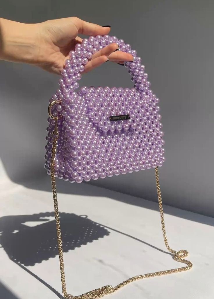 L: Purple Beaded Bag