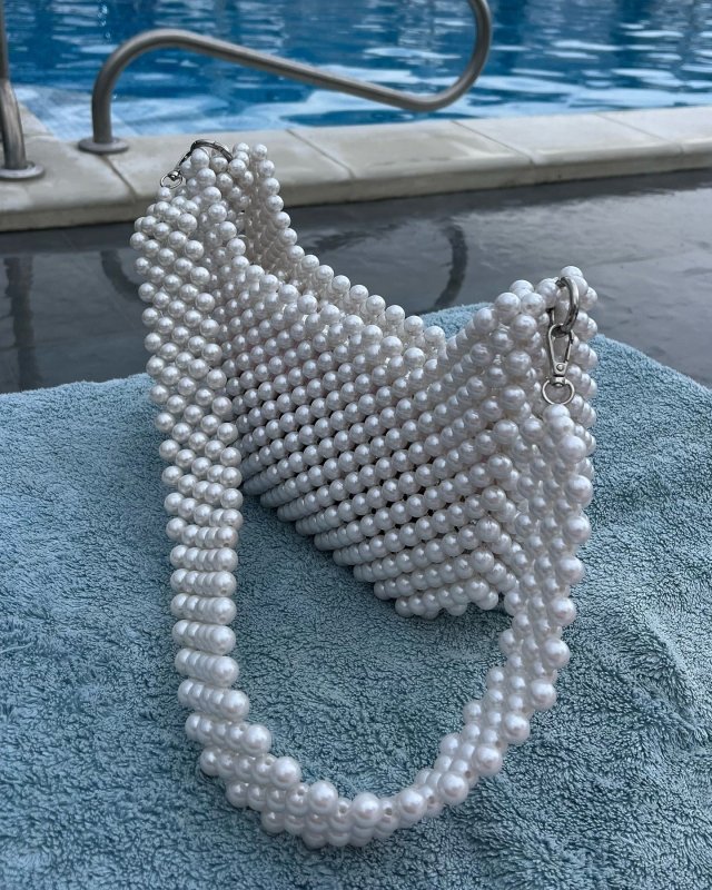 D: Pearl Beaded Bag