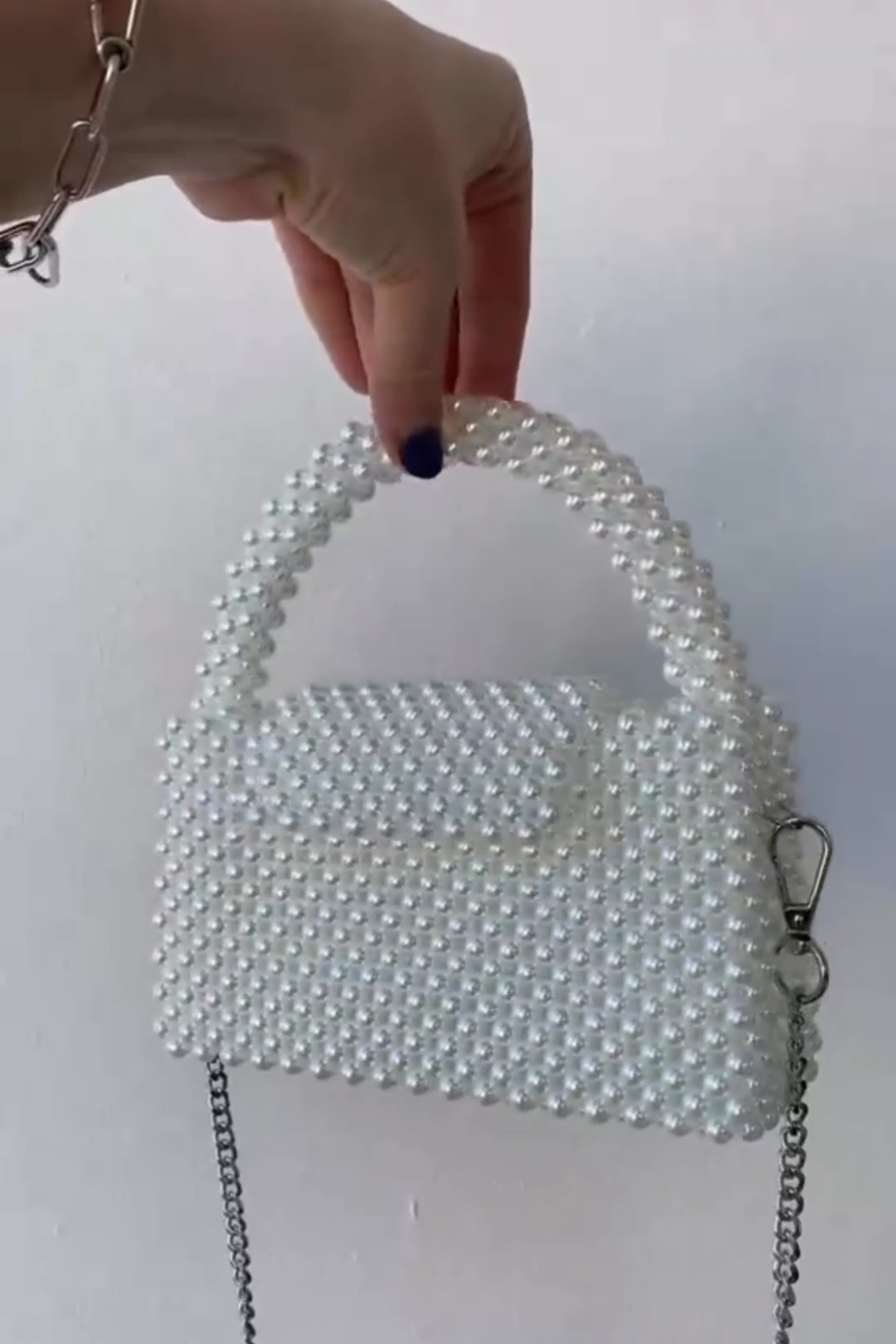 K: Beaded Pearl Handbag