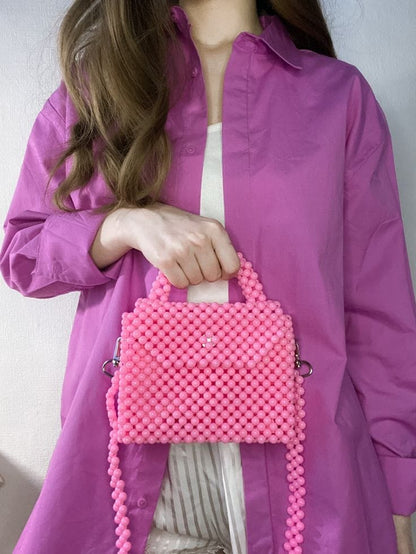 Y: Pink Beaded Handbag