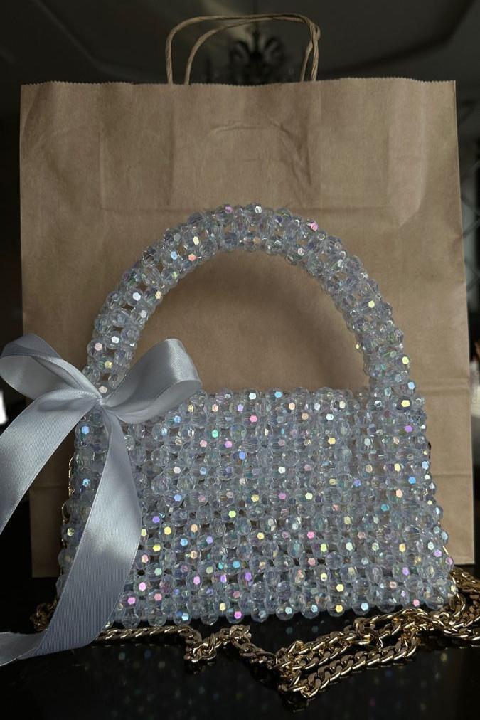 X: Transparent Crystal Bead Bag